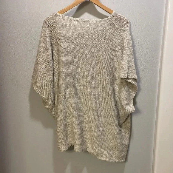 Anthropologie woman’s twisted poncho oatmeal colored sweater - Picture 3 of 15